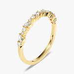 Stunning 0.30 CT Round & Marquise Moissanite Stones Alternate Diamond Wedding Band 2