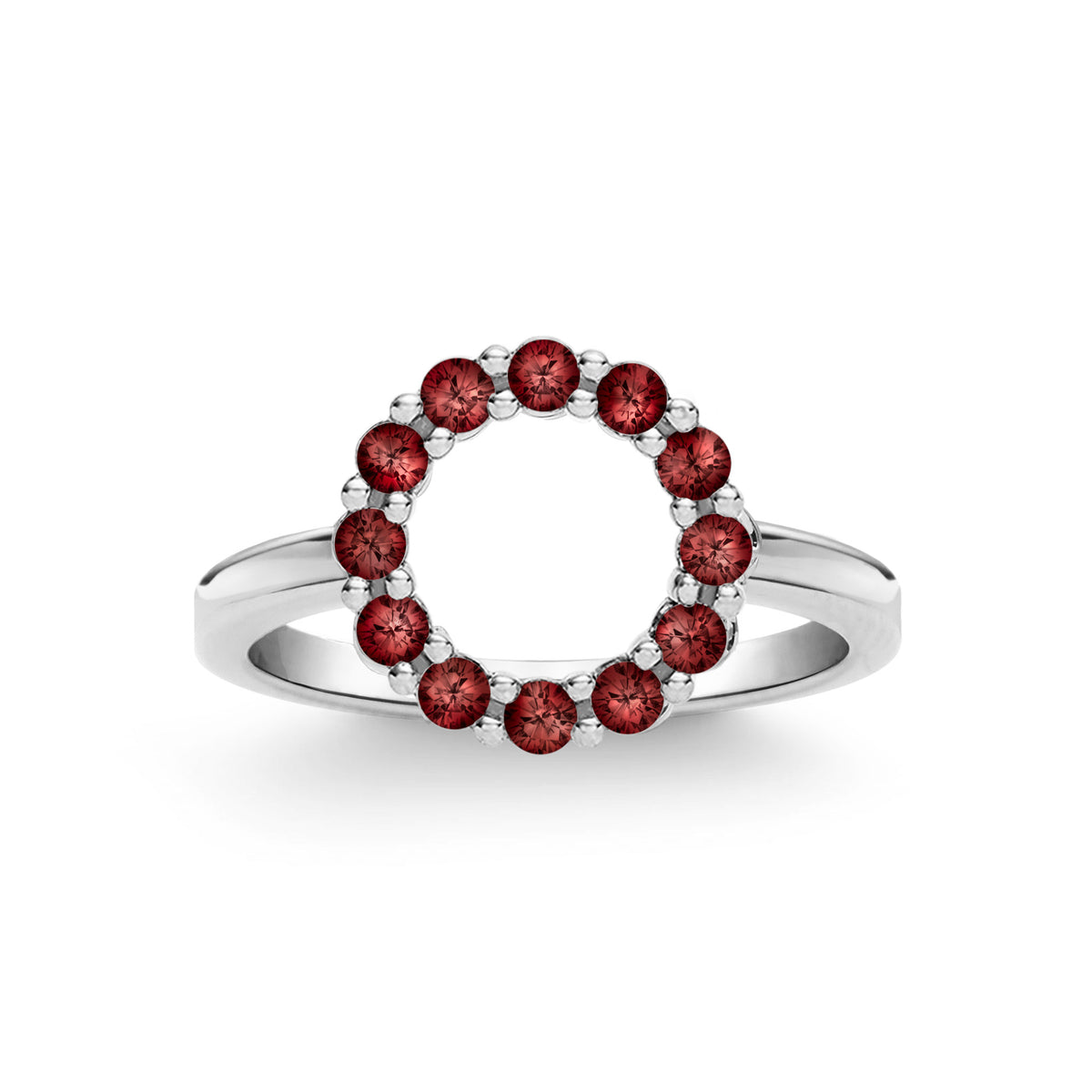 1.5 TCW Round Garnet Lab Made Diamond- January Birthstone Engagement Ring 5