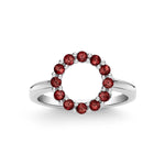1.5 TCW Round Garnet Lab Made Diamond- January Birthstone Engagement Ring 5