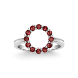 1.5 TCW Round Garnet Lab Made Diamond- January Birthstone Engagement Ring 5