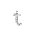 0.20 CT Round Moissanite Diamond Initial Asymmetric Necklace in Solid Gold 21