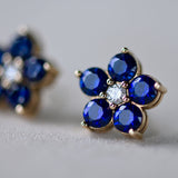1.46 TCW Round Sapphire Lab Made Diamond- September Birthstone Earrings 9