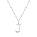 Letter 0.10 CT Round Moissanite Diamond Letter Pendant Necklace in Solid Gold 3