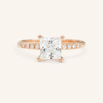 Stunning 1 CT Princess Moissanite Engagement Ring With Pave Design 4