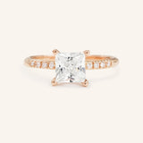 Stunning 1 CT Princess Moissanite Engagement Ring With Pave Design 4