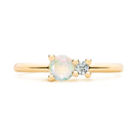 0.41 TCW Round Opal Lab Made Diamond- October Birthstone Engagement Ring 4