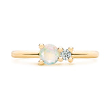 0.41 TCW Round Opal Lab Made Diamond- October Birthstone Engagement Ring 4