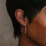 0.70 TCW Round Cut Moissanite Hoops Earrings in Gold 8