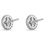 2.0 TCW Round & Baguette Cut Moissanite Cluster Studs Earrings in Gold 7