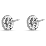 2.0 TCW Round & Baguette Cut Moissanite Cluster Studs Earrings in Gold 7