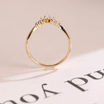Stunning 0.2 TCW Marquise & Round Moissanite Stones Curved Wedding Bands 8