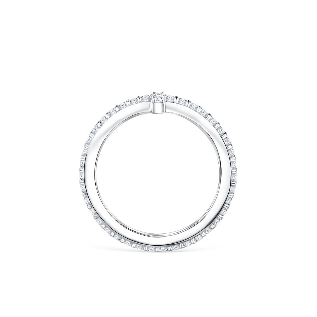 Stunning 0.4 TCW Round Moissanite Stones Stella T Shaped Wedding Band 3
