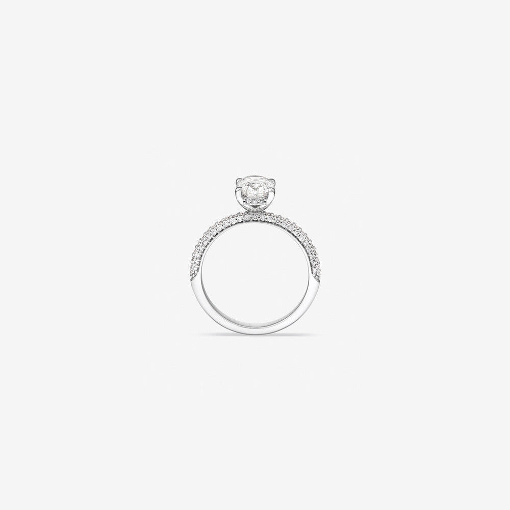 Stunning 1.95 CT Oval Moissanite Engagement Ring with Pave and Hidden HaloDesign 2