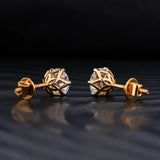 0.50 TCW Round, Pear & Emerald Cut Moissanite Drop Earrings in Gold 3