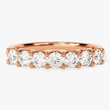 Stunning 0.70 CT Round Moissanite Stones Half Eternity Wedding Band 3