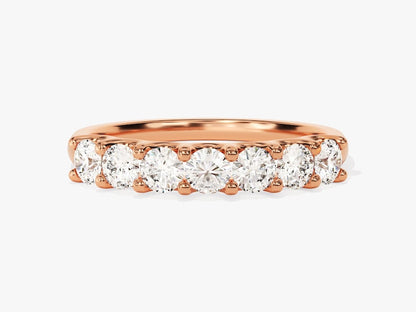 Stunning 0.70 CT Round Moissanite Stones Half Eternity Wedding Band 3