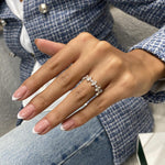 Stunning 1.23 CT Round & Marquise Moissanite Stones Half Eternity Wedding Bands 8