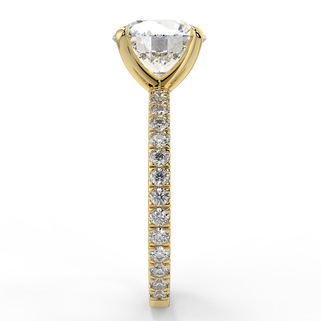 Stunning 2.0 CT Round Moissanite Engagement Ring with Hidden Halo & Pave Design 4