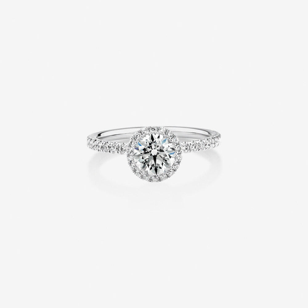 Stunning 1.36 CT Round Moissanite Engagement Ring in Halo & Pave Designs 1