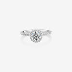 Stunning 1.36 CT Round Moissanite Engagement Ring in Halo & Pave Designs 1