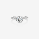 Stunning 1.36 CT Round Moissanite Engagement Ring in Halo & Pave Designs 1