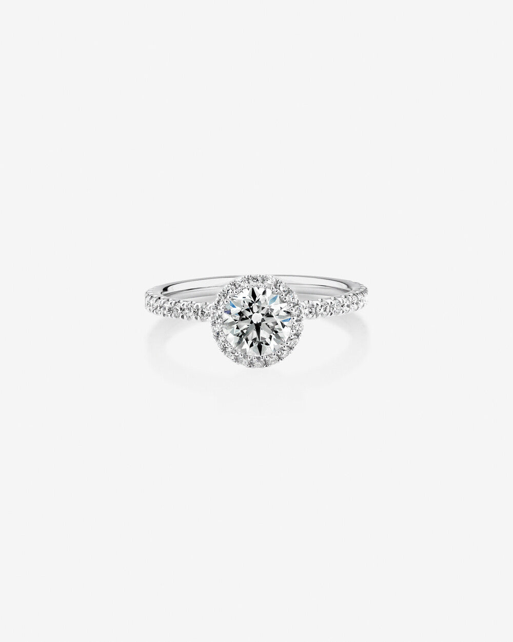 Stunning 1.36 CT Round Moissanite Engagement Ring in Halo & Pave Designs 1