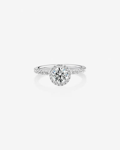 Stunning 1.36 CT Round Moissanite Engagement Ring in Halo & Pave Designs 1