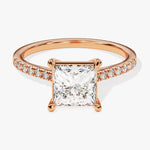Stunning 1.0-20 CT Princess Moissanite Engagement Ring with Pave Design 5