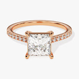Stunning 1.0-20 CT Princess Moissanite Engagement Ring with Pave Design 5