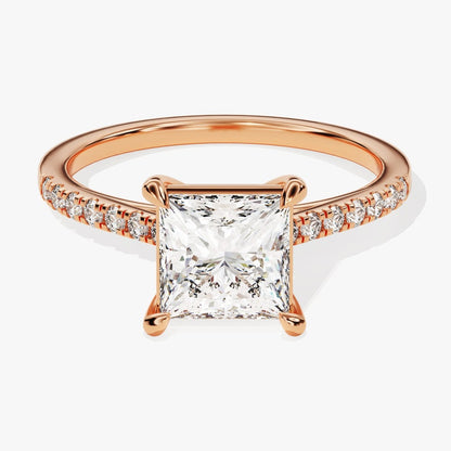 Stunning 1.0-20 CT Princess Moissanite Engagement Ring with Pave Design 5