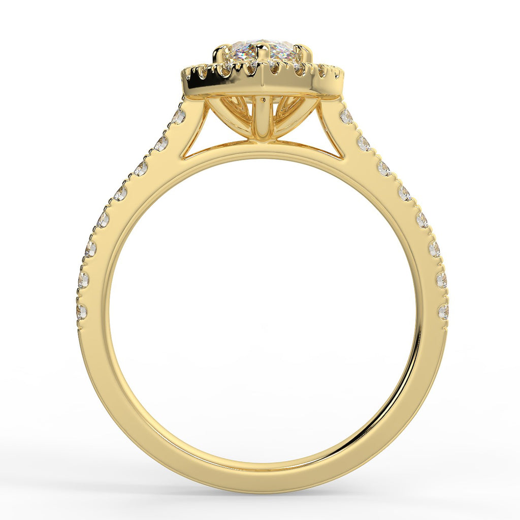 Stunning 1.05 CT Marquise Moissanite Engagement Ring with Halo & Pave Design 2