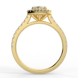 Stunning 1.05 CT Marquise Moissanite Engagement Ring with Halo & Pave Design 2
