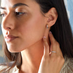 1.08 TCW Round Aquamarine Lab Made Diamond- March Birthstone Hoops 2