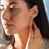 1.08 TCW Round Aquamarine Lab Made Diamond- March Birthstone Hoops 2