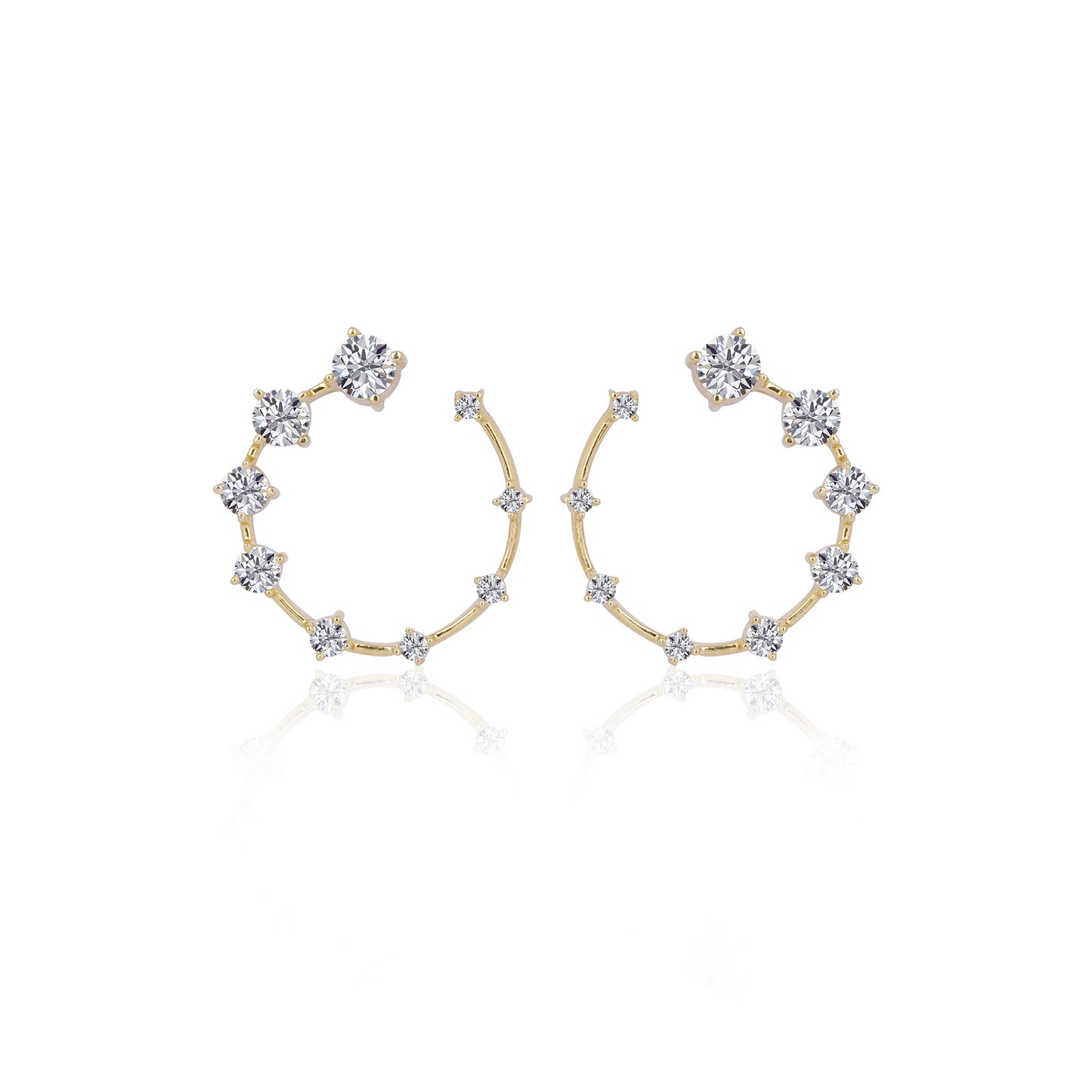 0.85 TCW Round Cut Moissanite Hoops Earrings in Gold 1
