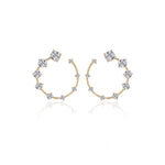 0.85 TCW Round Cut Moissanite Hoops Earrings in Gold 1