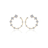 0.85 TCW Round Cut Moissanite Hoops Earrings in Gold 1
