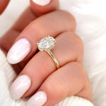 Stunning 2.5 CT Oval Moissanite Engagement Ring with Hidden Halo Design 6