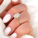 Stunning 2.5 CT Oval Moissanite Engagement Ring with Hidden Halo Design 6