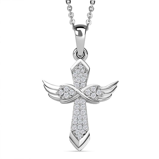 Round Cut Cubic Zirconia in 925 Sterling Silver Necklace 1