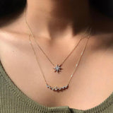 0.30 TCW Round Moissanite Diamond Star Pendant Necklace in Solid Gold 6
