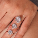 Stunning 1.0 CT Oval Moissanite Engagement Ring with Halo Design 3