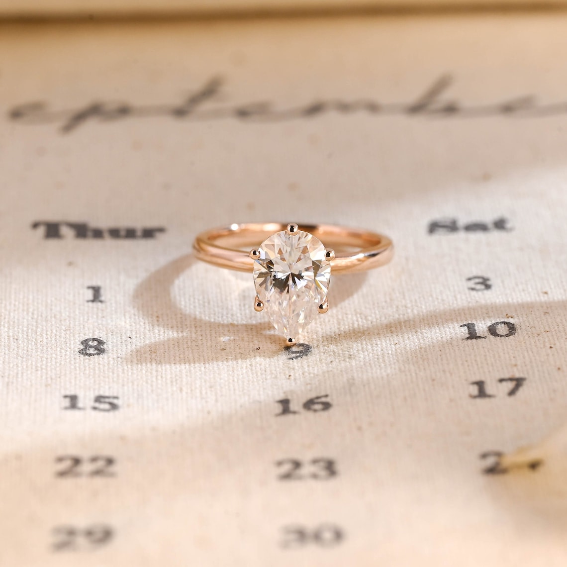 Stunning 3.0 CT Pear Moissanite Engagement Ring with Hidden Halo Design 1