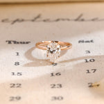 Stunning 3.0 CT Pear Moissanite Engagement Ring with Hidden Halo Design 1