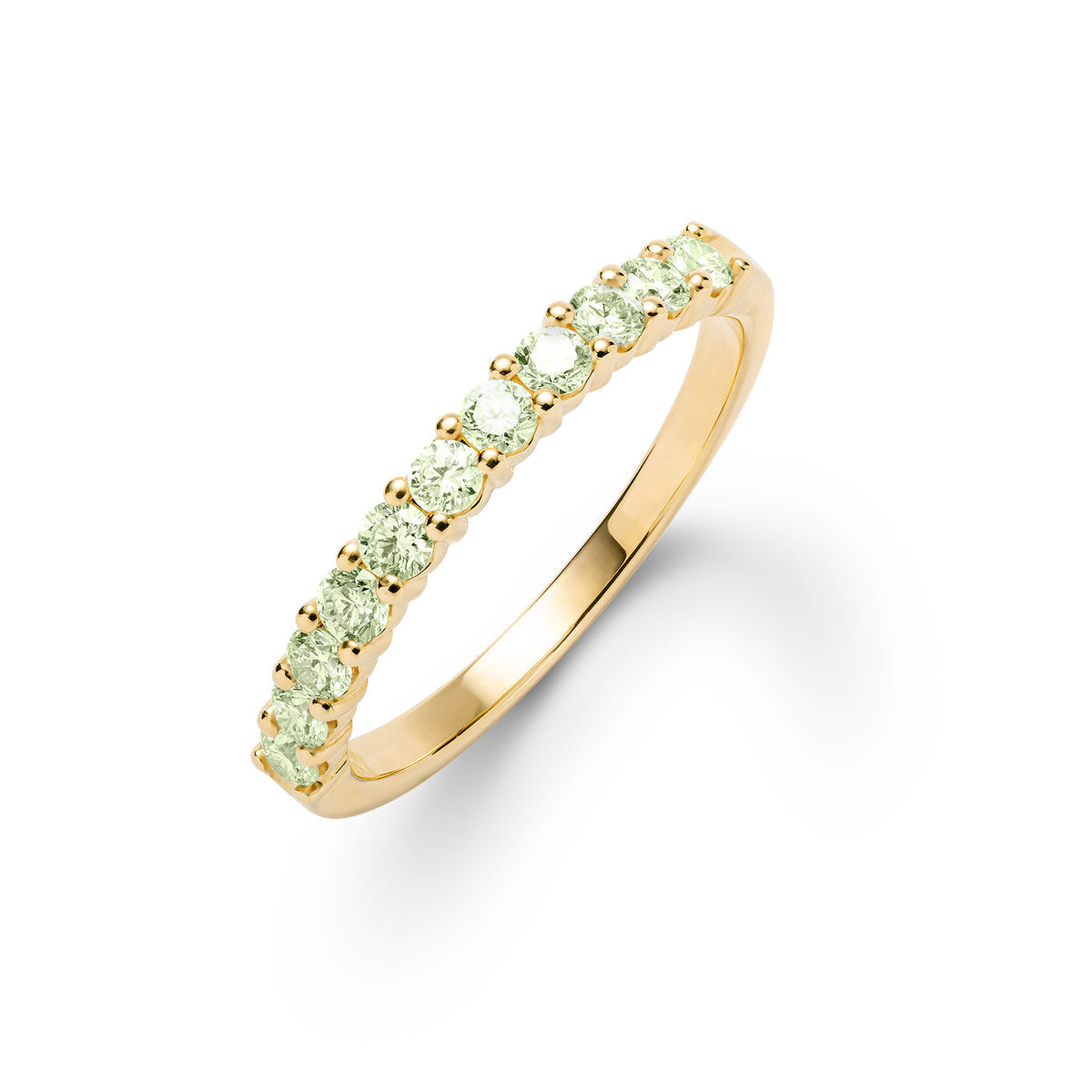 0.33 CT Round Peridot Lab Made Diamond- Aug Birthstone Eternity Wedding Band 1