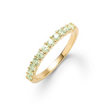 0.33 CT Round Peridot Lab Made Diamond- Aug Birthstone Eternity Wedding Band 1