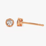 0.50 TCW Round Cut Moissanite Bezel Stud Earrings in Gold 5