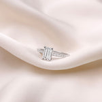 Stunning 0.5 CT Emerald Moissanite Engagement Ring With Pave Design 6