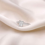 Stunning 0.5 CT Emerald Moissanite Engagement Ring With Pave Design 6