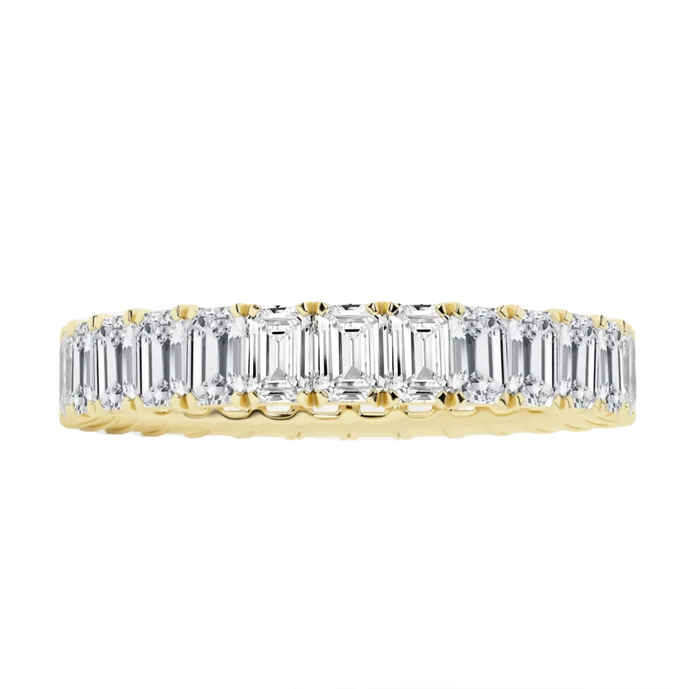 Stunning 0.60 CT Emerald Moissanite Stones Full Eternity Wedding Band 1